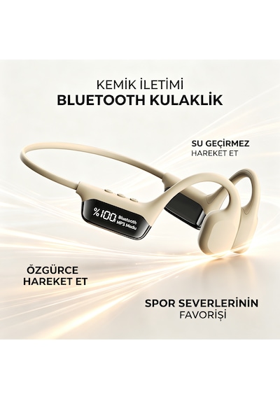 Kemik İletimli Yüzme Kulaklığı, 32gb Dahili Depolama, Ip68 30m Derin Su Geçirmez Beyaz
