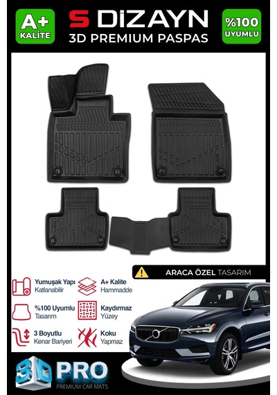 Volvo Xc60 3d Pro Havuzlu Paspas 2017 Üzeri A+ Kalite 3ds-sdz128