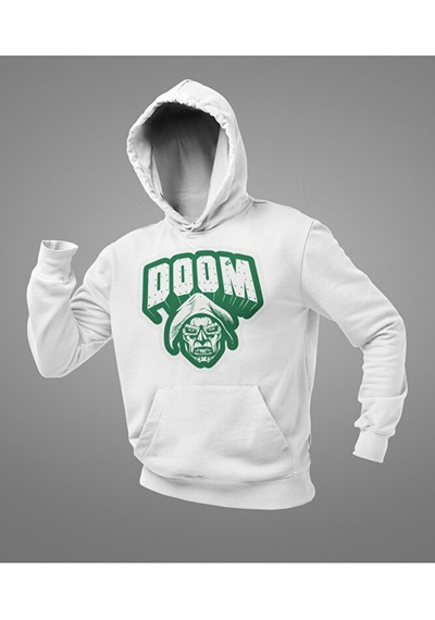 Sevbano Doctor Doom Marvel Karakter Baskılı Unisex Oversize Hoodie Beyaz