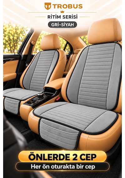 Trobus Ritim Nissan Qashqai 2007-2013 Baby Face 5'li Koltuk Minderi Gri Siyah