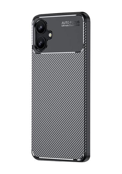 Uray Store Samsung Galaxy Uyumlu  A06 Kılıf Auto Focus Karbon Kapak - Siyah