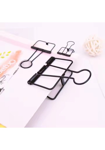 Kayigo Tiny Paslanmaz Mini Çelik Klips Altılı - Siyah
