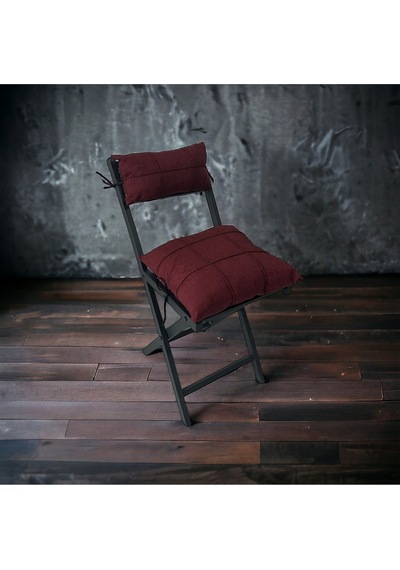Modern Style Home Bahçe - Balkon, Iç Ve Dış Mekan Katlanır Metal Sandalye 4 Adet Bordo