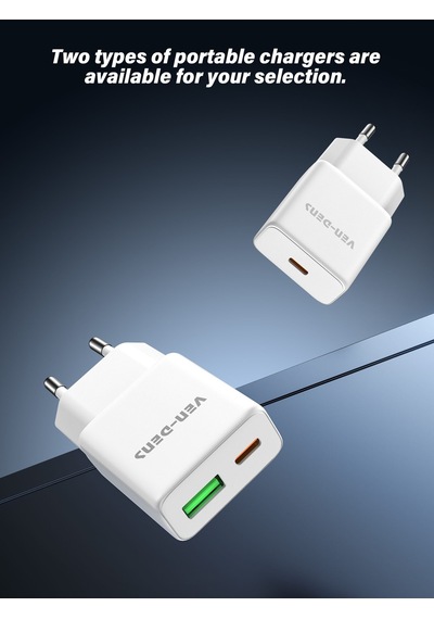 Ven-dens Vd-tc017bc 20 W Pd Type-c Hızlı Şarj Adaptörü, Kompakt Tasarım, Telefon Ve Tablet, Beyaz