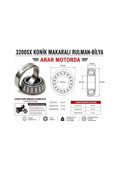 32005X Konik Makaralı Rulman-Bilya 25*47*15