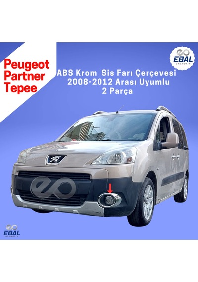 Peugeot Partner Tepee Abs Krom Sis Farı Çerçevesi 2 Parça 2008-2012 Model Uyumlu