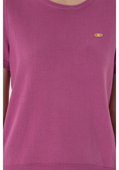U.S. Polo Assn. Kadın Fuşya Bisiklet Yaka Triko Tişört 50306460-VR023