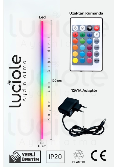 Uzaktan Kumandalı Led Lamba - Yatak Üstü, Tv Yanı ,oturma Odası - Rgb Çok Renkli Ledap13