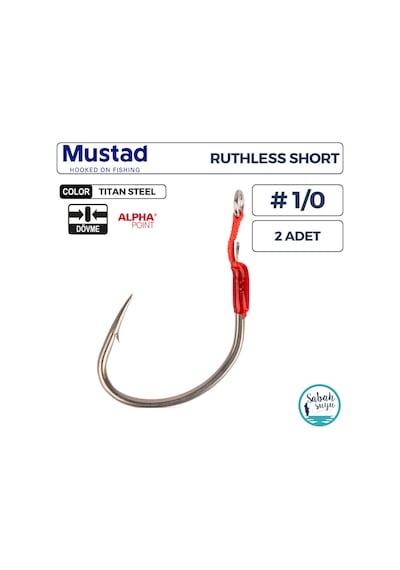 Mustad As5 Ap Ruthless Short Tekli Assist İğne Ts 1/0 2 Adet