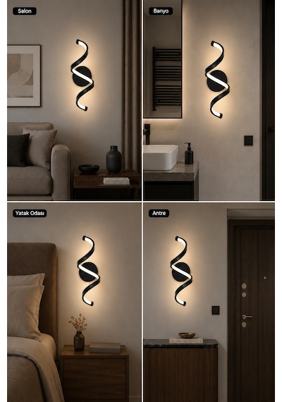 Sora Modern Led Duvar Apliği Günışığı Siyah