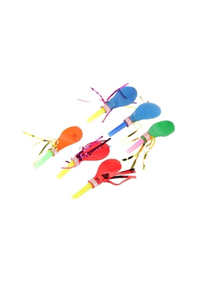25 Adet Adet Rengarenk Nostaljik Düdüklü Balon Parti Malzemesi Ço