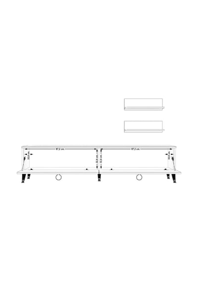 Decoraktiv Eko 4 Mdf Std Gold Tv Ünitesi Tv Sehpası Beyaz - Siyah
