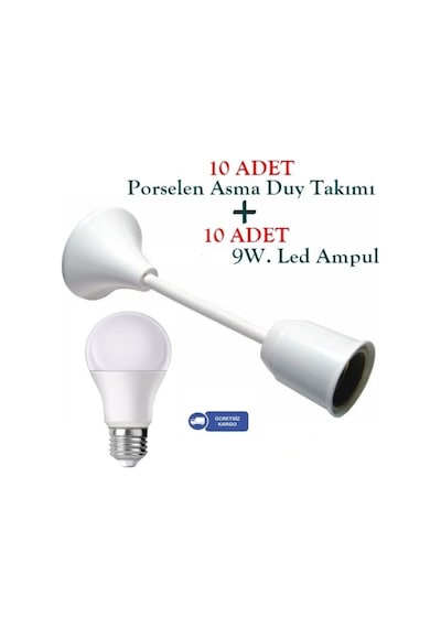 10 Adet Asma Duy Takımı + 10 Adet Led Ampul Paketi