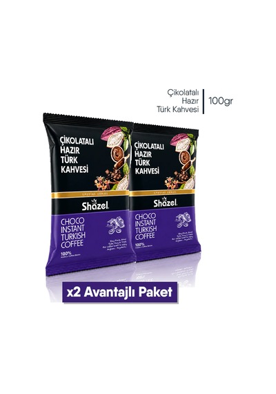 Shazel Hazır Çikolatalı Türk Kahvesi 100 Gr 2'li Paket