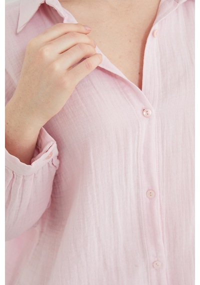 Fullamoda Basic Oversize Gömlek Pembe