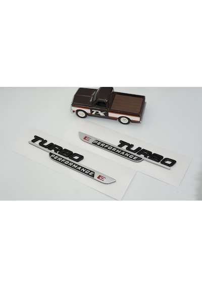 Dk Tuning Turbo E Performance Gri Siyah Çamurluk Yanı Logo Benz İle Uyumlu Bagaj Arma