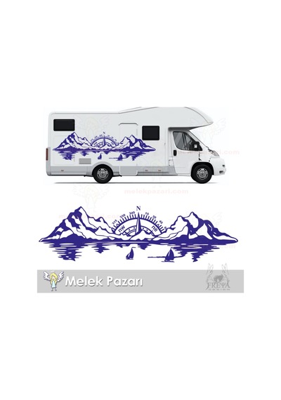 Pusula Deniz Manzara Off Road Kamp Karavan Sticker
