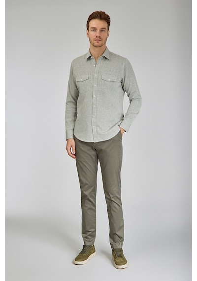 Bisse Sp Yaka Regular Fit Uk Gömlek Çift Cep Yeşil Gmktn3sp224007 D47 Yeşil