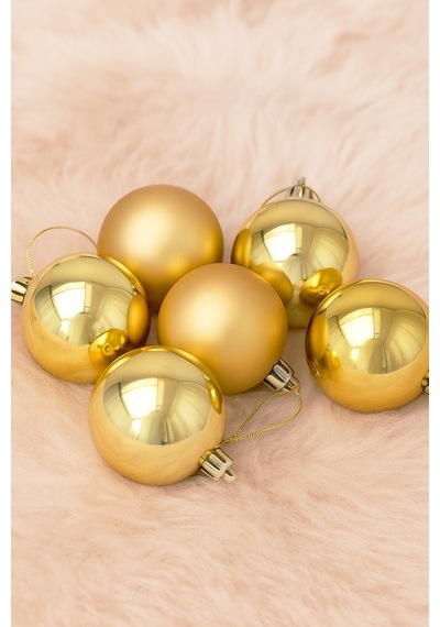Beysüs Yılbaşı Çam Ağacı Süsü 5 Cm 6 Lı Gold Diğer