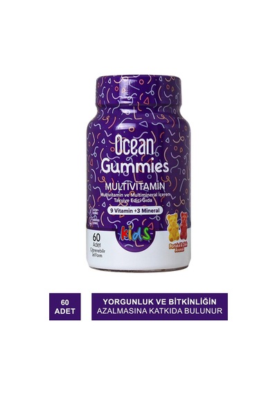 Ocean Kids Multivitamin ve Mineral İçeren Takviye Edici Gıda 60 Gummies