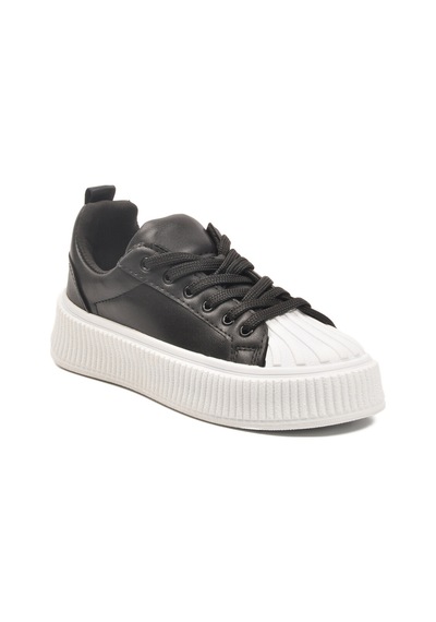 Siyah Beyaz Bağcıklı Unisex Spor Ayakkabı Grov 410 G Siyah - Beyaz