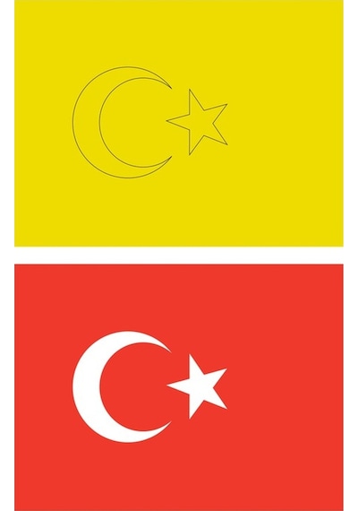 Türk Bayrağı 5 Adet Büyük Boy A4 Kum Boyama Kartı Seti-red Castle Kb-rc-056