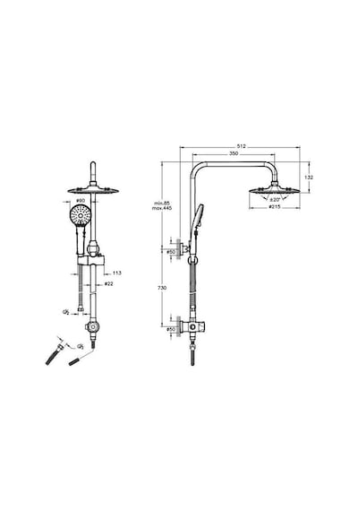Artema Minimax S A41994 Banyo + Lavabo + Eviye Bataryası + 3c Duş Kolonu Gümüş