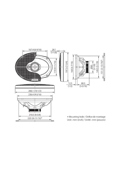 Kenwood Kfc-ps6977 Ps Serisi Oval Hoparlör 3 Yollu 570w Maksimum 130w Rms