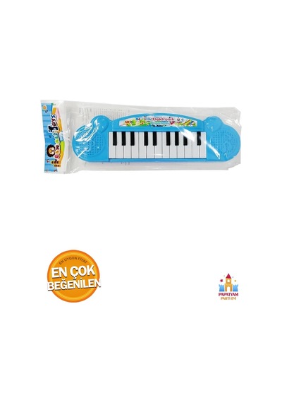 Pilli Türkçe Sesli Müzikli Eğitici Çocuk Oyuncak Piyano Müzikler - Notalar İle Müzik Dersi Mavi Renk