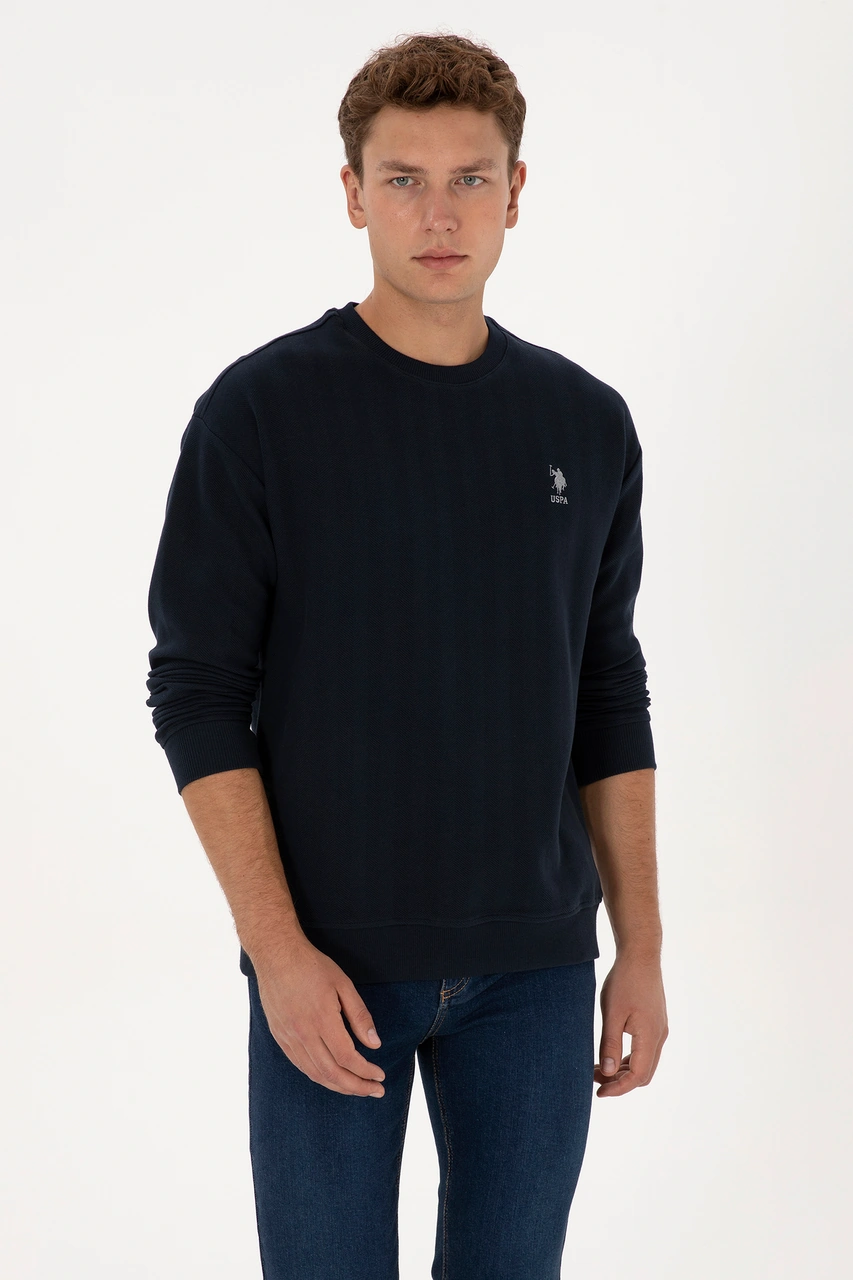 U.S. Polo Assn. Erkek Comfort Fit Bisiklet Yaka Lacivert Sweatshirt 50317050-VR033