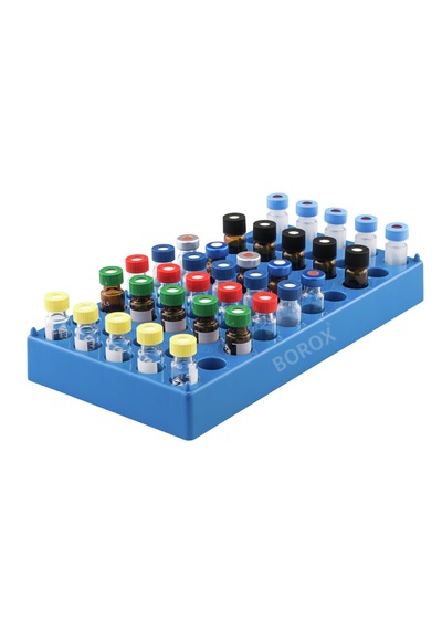 Borox Vial Standı 4 Ml Vialler İçin - 50 Delikli - Mavi - Tüplük