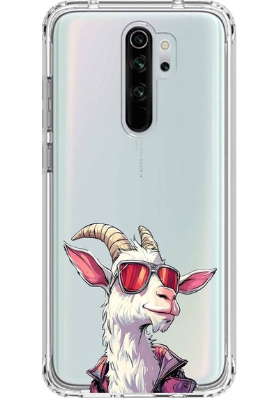 Xiaomi Redmi Note 8 Pro Uyumlu Şeffaf Kılıf Cool Keçi Tasarımlı