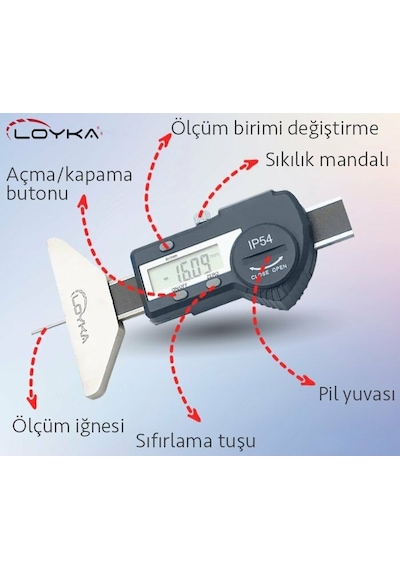 Loyka 5114-25 Lastik Derinlik Kumpası 0-25 Mm