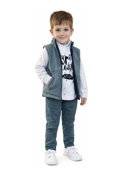İrem Çocuk Giyim Erkek Çocuk Yelekli Baskılı Sweatshirt Gabardin Pantolon Turkuaz Renk Üçlü Takım Turkuaz İrem Çocuk Giyim Erkek Çocuk Yelekli Baskılı Sweatshirt Gabardin Pantolon Turkuaz Renk Üçlü Takım Turkuaz