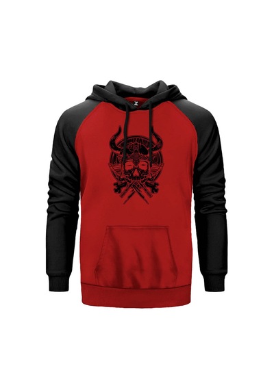 Vikings Rollo Thor Skull Gri Renk Reglan Kol Sweatshirt