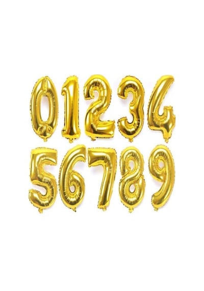 2 Yaş Rakam Folyo Balon Gold 100 CM .Doğum Günü. Yaşgünü. Parti.