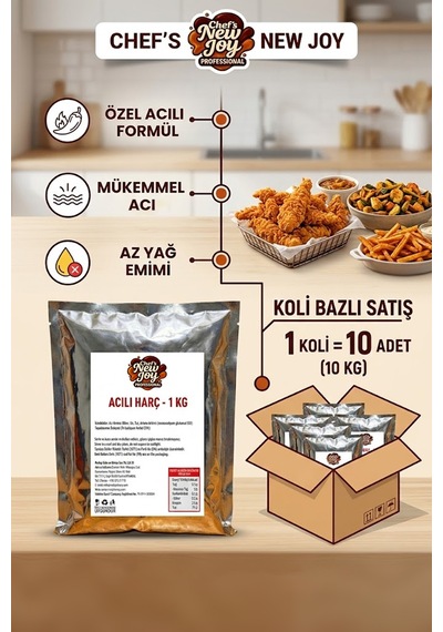 Chefs New Joy Acılı Harç 10 x 1 KG 1 Koli