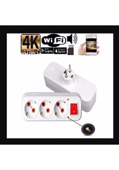 Kablosuz Priz Wifi Kamera Bakıcı Kamerası 7/24 Uzaktan Canlı