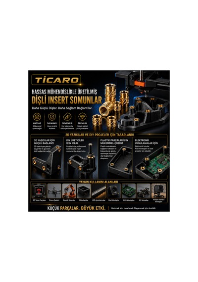 Tıcaro 460 Adet Pirinç Insert Somun Seti, M2 M2.5 M3 M4 M5 M6, Isıl Yerleştirme Diğer