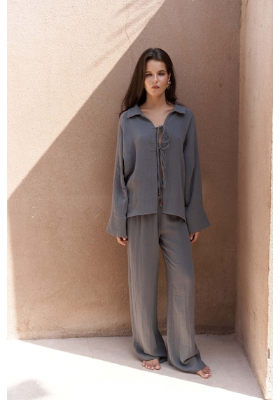 Mai Collection Mai Studios Co. Bali Boncuklu Antrasit Müslin Takım Antrasit Mai Collection Mai Studios Co. Bali Boncuklu Antrasit Müslin Takım Antrasit