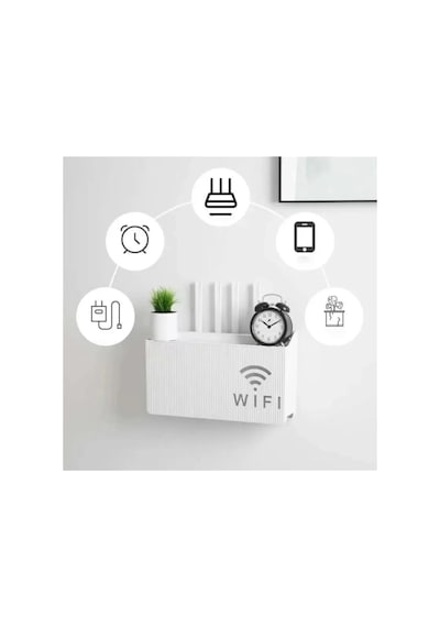 Dekoratif Modem Ve Kablo Saklama Kutusu - Duvara Monte Edilebilir Plastik Router Gizleyici, Ev Standart