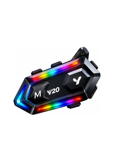 Blic Y20 Motosiklet Kask Intercom Bluetooth 5.3 1000 Mah, Ipx6 Su Geçirmez, 16 Mod Işıklı, Type-c