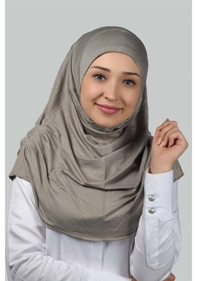 Altobeh Hazır Türban Büzgülü Pileli Pratik Eşarp Tesettür Hijab - Namaz Örtüsü - Açık Vizon