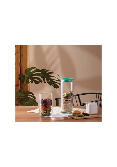 Şeffaf Cam Kavanoz Plastik Kapaklı 120 Cc Kapasite 2.8 L