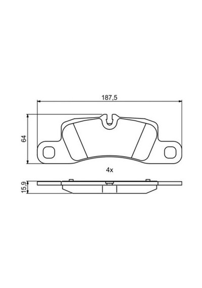 Porsche Cayenne 4.1s Dizel 2014-2018 Bosch  Arka Balata Wva24552