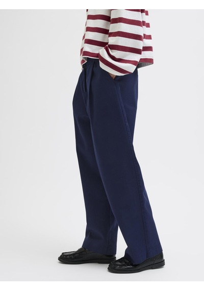 Jack & Jones Kadin Pileli Barrel Fit Kesim Pantolo - Maddy - 12282465 Maritime Blue