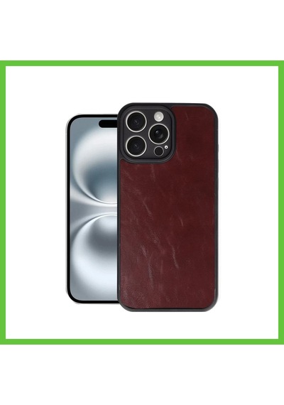Bezos İphone 16 Pro Max Uyumlu Kılıf Aras Deri Kapak - Bordo Dmc