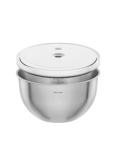 Fresh & Save Bowls Vakumlu Saklama Kabı, L, 24 Santimetre, Paslanmaz Çelik, Metalik Gri Açık Ahşap
