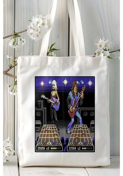 Art Hediye Guitarhero Oyun Baskılı Omuz Çanta Kişiye Özel Model 6 Çok Renkli