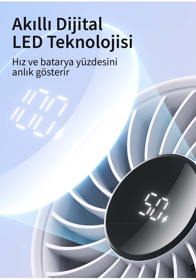 Life 7 El Fanı & Masaüstü Fan 5000 Mah Açık Gri